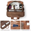 Shrrie 15,6 Zoll Laptop-Rucksack für Damen – Großer Reiserucksack aus Leder, wasserabweisend, für Freizeit, Uni, Arbeit, Handgepäck-Braun mit Leopardenmuster - 4