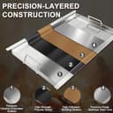 Full Size Griddle Insert for Napoleon Prestige PRO 500, Built-in Prestige 500, P500RBPSS, BIP500RBNSS-3, P500RSIBNK-3, P500, P500N Grills Accessories, Stainless Steel Griddle Plate, 26.3''L X 17.7''W - 5