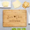 Housewarming Personalised Chopping Board - Love is in The Kitchen Custom Names Design - 5