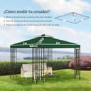 Outsunny Techo de Repuesto para Cenador, 3x3 m, Cubierta de Repuesto con Techo Doble, 8 Orificios de Drenaje y Protección UV, Solo Toldo de Recambio para Pabellón Gazebo, Verde - 7