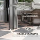 Outsunny 3 x 4m Hardtop Gazebo Canopy with UPF30+ Double Polycarbonate Roof, Aluminium Frame Garden Gazebo Permanent Pavilion with Mosquito Netting and Curtains for Patio, Deck, Grey - 4