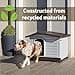 Ferplast Dog Villa XS Dog House for Extra Small Dog Breeds, Measures 23Lx17Wx18H Inches, Ventilated with Patented Fold-Out Porch, Cream with Dark Brown Bottom, Part # 87252799US1 - 4