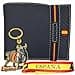 Planta Color Cartera de Piel para Hombre Hecha artesanalmente en Ubrique Hombres y jóvenes, Incluye Llavero y Pulsera de temática española. (87 Negro Grabado Elástico) - 1