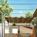 Outsunny Pérgola con Techo Retráctil Pérgola de 3x3 m Cenador de Pared o Independiente con Cierre Magnético Protección UV30+ Pabellón para Jardín Patio Terraza Exterior Caqui - 5