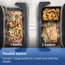 Philips Airfryer 5000 Series Megabasket with Steam - Unique Steamfry, Steam & Airfry - 28 Ways to Cook; 9,5L in Megabasket or 3L + 6L Dual Basket, RapidAir Plus Technology, Auto SteamClean (NA565/92) - 3