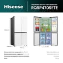 Hisense RQ5P470SETE, Frigorifero Americano Quattro Porte, Classe E, Finitura bianca in vetro, Total No Frost, WiFi, Metal cooling, Zona convertibile, Dispenser Acqua, Motore Inverter - 2