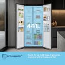 Fridgemaster MS83430EB Freestanding Slim American Side by side Door Fridge Freezer 441L, Total No Frost, Inverter compressor, Black, 83.2x178.0cm, Energy Rating E - 6