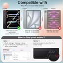 JETech Custodia per iPad Pro 13 Pollici M4 (2024), Sottile Supporto Rigido Retro Conchiglia Intelligente Cover con Auto Svegliati/Sonno (Nero) - 2