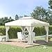 Outsunny Gazebo da giardino a padiglione barnum a doppio tetto con pareti rimovibili e zanzariera 4 x 3 m bianco - 2