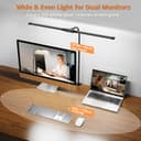 Woputne Desk lamp with Clamp, Super Wide & Bright, 5 Color Modes X 10 Brightness Levels, 960LM(160 Pcs Lamp Beads), 12W Computer Monitor Flexible Table Light, Desk Light for Office,Study, Crafts, Draw - 2