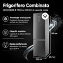 Haier 2D 60 Serie 5 Pro, Frigorifero combinato No Frost 60 cm Classe A con Air Surround, My Zone e Humidity Zone, 409 L, A×P×L 205×66,7×59,5 cm, Inox Scuro – HDPW5620ANPD - 3