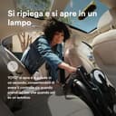 Passeggino Stokke YOYO3 da 6 mesi - Include telaio nero/cuscino seduta Aqua + Capottina - Si ripiega e si apre in un lampo - Leggero e compatto - Compatibile con il bagaglio a mano - 2