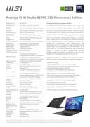 MSI Prestige 16 AI Studio, Business Laptop, 16,0" QHD+, Intel® Core™ Ultra 7 Prozessor 155H, 32 GB LPDDR5 RAM, 1 TB, NVIDIA® GeForce RTX™ 4060, Windows 11 Home, QWERTZ Tastatur, Anniversary Edition - 5