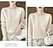 Jersey de Lana Merino 100% Merino de Mujer de Manga Larga Y Cachemira de Cuello Redondo Y Jerséis de Punto Elegante, Suave, Cálido Y Sin Costuras, Capas Básicas para Otoño, Invierno Beige Natural - 2
