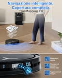 ECOVACS Robot aspirapolvere lavapavimenti DEEBOT T50 OMNI Gen3, 25.000 Pa, spazzola laterale e mocio a estensione, ZeroTangle 3.0, AIVI 3D 3.0, stazione OMNI All-in-One, lavaggio a 75 °C, 81 mm, Nero - 8