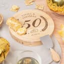 Wanapix | Tagliere per Formaggi Personalizzato con Foto e Testo | Include Set 4 Utensili in Acciaio Inox | Tagliere in Legno Inciso | 22ø cm | 100% Personalizzato - 2