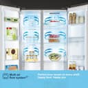 Fridgemaster American Side-by-side Door Fridge Freezer 439L Black with Water Dispenser MS83430DEB1, Total No Frost, Inverter Compressor, H177.7 cm x W83.2cm x D61cm, Energy Rating E - 7