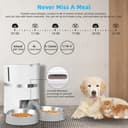 WellToBe Smart Futterautomat Katze & Hund, WiFi Automatischer Futterspender für 2 Katze, Pet Feeder mit Timer, Ton-Aufnahmefunktion, App-Steuerung, Portion Steuerung, zu 6 Mahlzeiten am Tag (Weiß) - 5