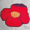 Generico Cuscino Arredo in Policotone Pesante - Federa Decorativa con Papavero Rosso Ricamato - Zip Nascosta, Simbolo di Semplicità e Confort - Quadrato, 42x42 cm, Fatto a Mano - 2