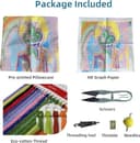 ANSIWEIGO Federa per cuscino fatta a mano a punto croce, federa per cuscino con ricamo di paesaggio naturale di montagna,cotone-lino,45x45 cm,arredamento per la casa - 4