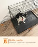 Feandrea Jaula para Perros Plegable con 2 Puertas, Bandeja Extraíble, 107 x 70 x 77,5 cm, XL, Negro PPD42H - 3