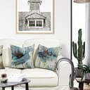 ZWJD Fodera per Cuscino Decorativa in Lino 40x40 Set di 4 Fodere per Cuscini Floreale Pittura ad Acquerello Fodere per Cuscini per Divano Camera da Letto Divano Cuscino per Esterno 40x40 A202-16 - 3