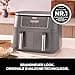 Ninja Dual Zone Digital Air Fryer, 2 Drawers, 6-in-1, Oil Free Hot Air Fryer, 7.6L, Hot Air Fryer, Max Crisp, Roasting, Baking, Reheating, Dishwasher Safe Baskets, Metallic Grey DZ300EU - 2