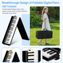 TERENCE Folding Keyboard Piano 88-key piano keyboard with Z-stand Portable semi-weighted keyboard 10W speaker Built-in recording function Bluetooth MIDI interface Suitable for children and adults - 8