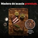 Matakumi Tabla Cortar Cocina – Hecha de Acacia Madera con Asas Laterales, Canal para Jugos y Madera de Extremo para Proteger la Cuchilla del Cuchillo – De Dos Caras (40 x 30 x 3 cm) - 3
