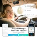 AGPTEK Vivavoce Auto Bluetooth 5.3 con Siri Assistente Comandi Vocali di Google Altoparlante Kit e Scheda TF Supporto per Aletta Parasole Connessione Automatica, Nero - 2