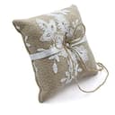 letuxaamz Almohada de Anillo Yute Encaje - 15 * 15 cm Almohada de Anillo de Boda Vintage, Compromiso Boda para Anillo con Lazo de Satén Ringkissen Wedding Ring Pillow Juego de Accesorio para Bodas. - 4