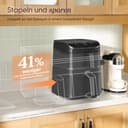 COSORI Airfryer, Heißluftfritteuse 2 Kammern, 10,8 L Heissluftfritteuse, Innovative Mehrfach-Luftgeschwindigkeit, Spart 41 Prozent Platz, Inklusive Rezeptbuch und Edelstahl-Rost, Silbergrau - 2