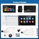 Autoradio Motorsi Wireless CarPlay Bluetooth 5.2, 2 DIN, touchscreen HD da 7 pollici con Android Auto/Mirror Link/comandi al volante/USB/TF/radio FM/audio AUX, telecamera posteriore + microfono - 8