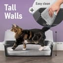 Iris Ohyama, Bandeja de Arena Extra Grande para Gatos, Caja de Arena XL, Gris, Bandeja de Lados Altos, Lados extraíbles, a Prueba de Fugas, fácil Limpieza, para Gatos Adultos Grandes, Dos Animales - 6