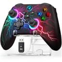 Controller PC, PC Controller Wireless mit RGB Licht, Gaming Controller PC mit 2 Programmierbare Rücktasten, 1000mAh Akku Bluetooth Controller Kompatibel mit Windows PC/Switch/Switch2/Android/IOS - 1