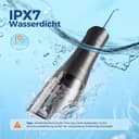 Operan Munddusche Kabellos, Tragbar Elektrische Zahndusche 4 Modi & 4 Düsen, 300ML Oral Irrigator Munddusche Testsieger für Entfernt Speisereste und Reinigt Die Zähne (Gloss Black, 1Pack) - 4