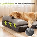 Cuccia Ortopedica per Cani con Cuscino Rimovibile, Lettino Lavabile Memory Foam a Forma Cassetta Uova, Impermeabile Letto per Supporto Testa e Articolazioni, Cuccia cane Interno con Base Antiscivolo - 3