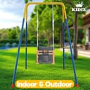 KIDIZ® Babyschaukel Kinderschaukel für Babys ab 6 Monaten und Kleinkinder bis 3+ Jahre | Holzschaukel Schaukelsitz höhenverstellbar & mit Polsterung | Schaukel für drinnen und draußen, Anthrazit - 5