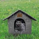 Vinnypet Katzenhaus Für Draußen Winterfest Wasserdicht Wetterfester Katzenhöhle Haustierhaus mit Plüschkissen Warm Hundehöhle Waschbar Hundehaus Tierheim Für Streuner Haustiere 35x35x38 - 3