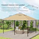 Outsunny Tejido de Recambio para Techo de Carpa de jardín Gazebo Tejido de poliéster de Alta Densidad 180 g/m² Anti-UV 3 x 4 m - 3