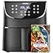 Cosori Freidora de Aire 5.5L Interior Metálico Real, Air Fryer Diseño Antióxido, Tecnología Calefacción Uniforme, 40 Recetas, Reducción de Grasas para una Vida Saludable, Eficiencia Energética, 1700W - 1