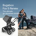 Bugaboo Fox 5 Renew All-Terrain Stroller, 2-in-1 Baby Pushchair, Full Suspension, Easy Fold, Extendable Toddler Seat, One-Handed Manoeuvrability, Graphite Chassis and Moon Grey Canopy - 2