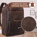 STILORD Harlow Mochila de Cuero XL para Hombres | Gran Mochila Piel de Negocios para Portátil de 15-17 Pulgadas | Sistema de Enganche al Carrito | Cuero Auténtico Color:Zamora - marrón - 5
