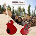 Electric Guitar Beginner Guitar 40.2 Inch Solid Poplar Body Maple Neck Laurel Fingerboard HH Pickups Les Paul Style with Gig Bag Tuner (Color Options) (Red) - 6