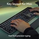 Logitech MX Keys S for Mac, Wireless Keyboard, Fluid, Precise Laptop-Like Typing, Programmable Keys, Backlit, Bluetooth USB C Rechargeable for MacBook Pro, Macbook Air, iMac, iPad, QWERTY UK - Grey - 2