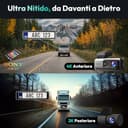 BOTSLAB 4K Dash Cam Auto,5GHz WiFi e GPS,Doppia Telecamera per Auto con Scheda SD 64G,ADAS,24H Monitor di Parcheggio,Super Visione Notturna,WDR,G-Sensor,Registrazione in Loop,Grandangolo 170° - 2