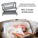 Twinly Comfortly - Cuna Colecho Bebé y Moisés 2 en 1 con Ruedas | Minicuna de Viaje Plegable, Sin Montaje, Altura Ajustable y Función Antireflujo | Incluye Colchón, Sábana Algodón y Bolsa (Wood) - 5