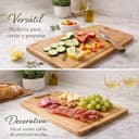 Tabla de Cocina de Madera de Abedul Natural grande36 x 24 cm. Tabla de Cortar con Asa Ergonómica y Canal Recoge Líquidos – Ideal para Uso Diario.decorativa - 10