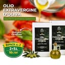 RACILIA Olio Extravergine di Oliva Biologico - Olio Evo Bio 100% Italiano, Spremuto a Freddo - 5 Litri x 2 - 5