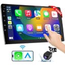 Haudio 9 Inch Wireless 2 din Car Stereo,with Wireless Carplay and Android Auto, IPS Touch Screen,with Backup Camera,Mirror Link,FM Audio Receivers,GPS Navigation, Bluetooth5.0/Voice Control - 2